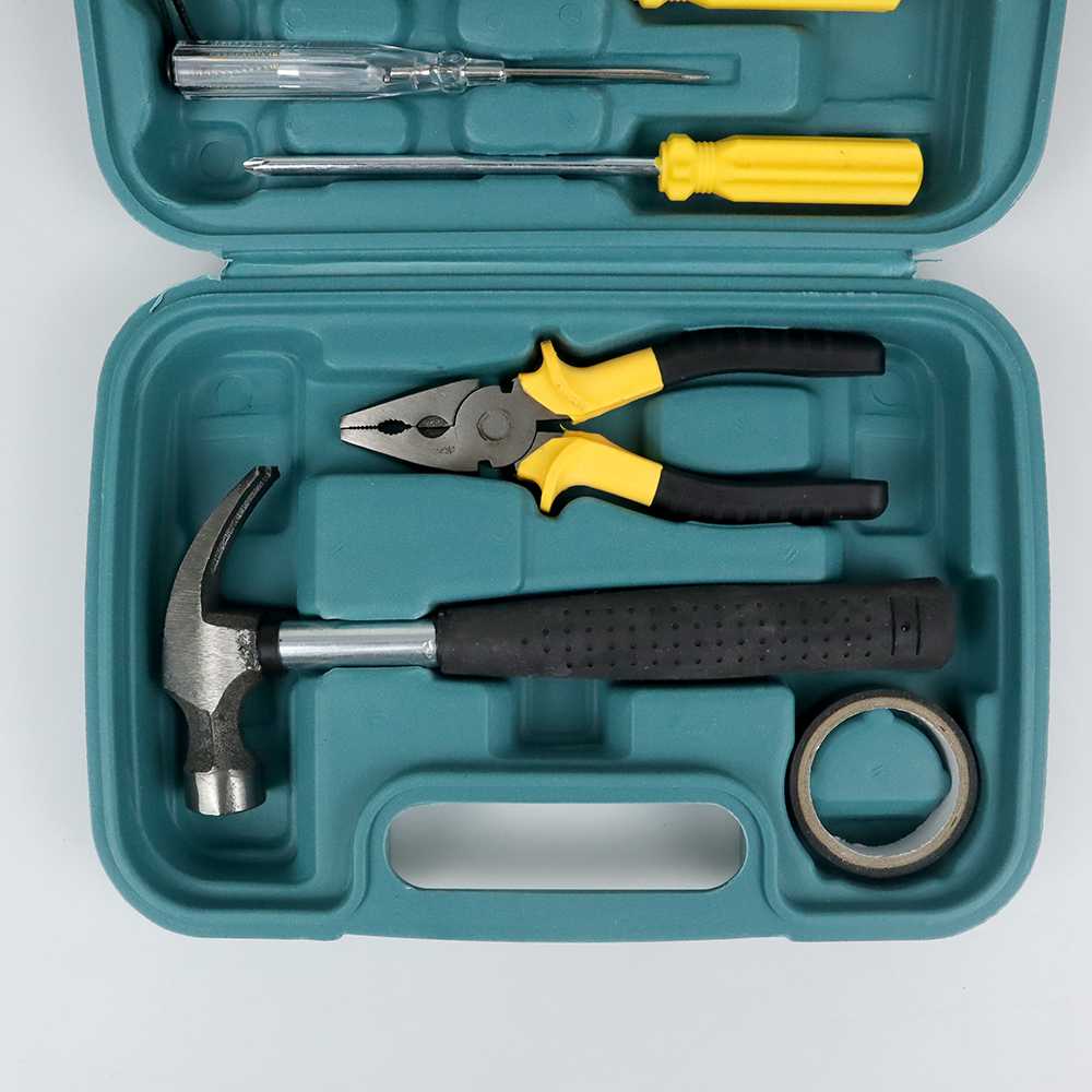 Obeng Set Alat Set Perkakas Palu Tang Obeng Cutter Meteran 8in1 Set Toolkit Murah