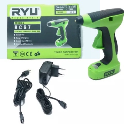 ALAT TEMBAK GLUE GUN RYU RCG 7/Tembakan Lem Charge Battery/Lem Tembak/Lem Bakar Cair / Lem Lilin