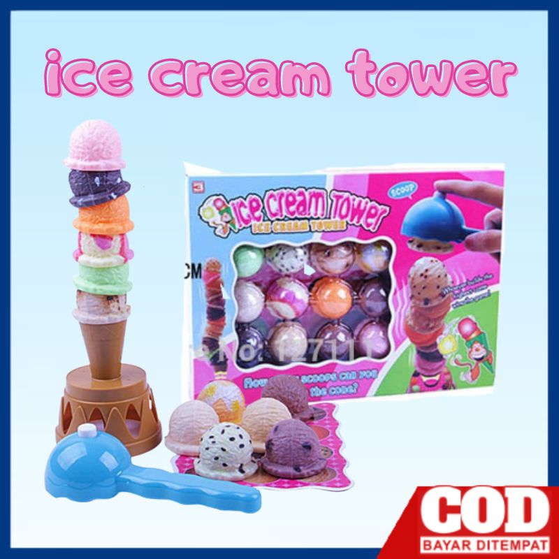 Mainan anak menumpuk ice cream ICE CREAM TOWER NEW