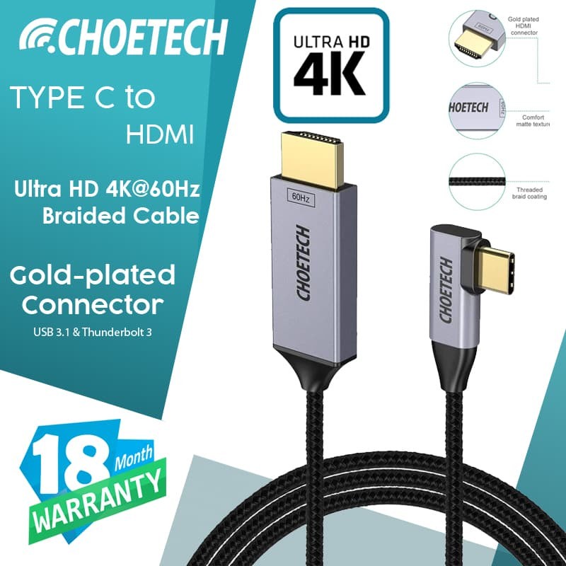 CHOETECH XCH-1803 Type C to HDMI Braided converter Thunderbolt 3