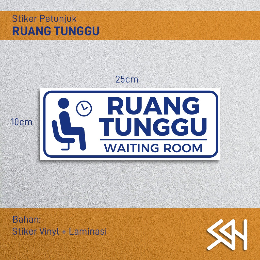 

Sticker | Stiker PENUNJUK RUANG TUNGGU | 25 x 10 cm