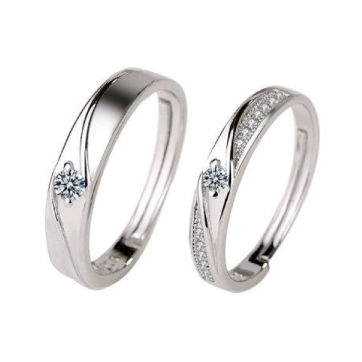 Garansi Silver Asli Gratis Tulis Ukir Nama Bisa Pesan Model Cincin Tunangan Perak Couple Kawin Id195