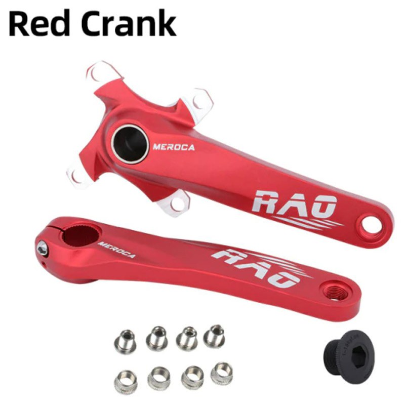 Meroca Rao Crankset Tanpa BB HT2 Crank Set Hollowtech BCD 104 Merah