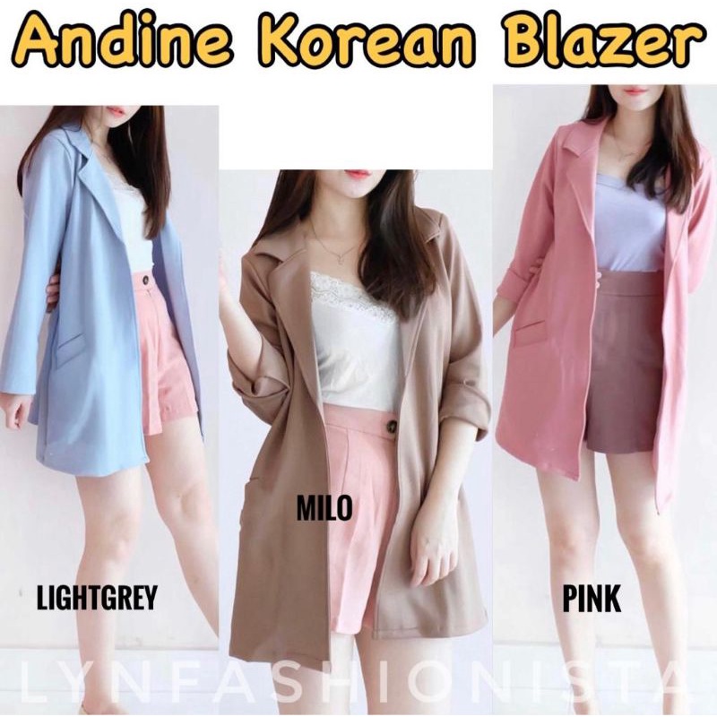 OUTER BLAZER WANITA SCUBA PREMIUM/KARDIGAN KERJA WANITA BASIC POLOS MURAH/ANDINE