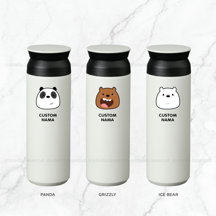 Tumbler Custom We Bare Bears | Tokyo Botol Minum Travel Print Karakter