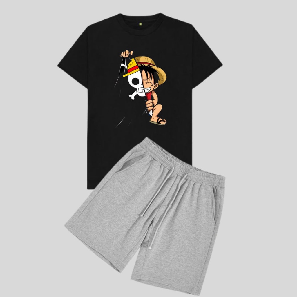 Clothing May - 1 Set One Piece 1 Set One Set Oneset Satu Pasang Satu Setel Fashion Sepasang Kaos Koas Set Boxer Distro Kekinin T Shirt Tshirt T-Shirt Premium Murah Unisex Sablon Dtf Murah Celana Pria Pendek Tali Kolor Bokser