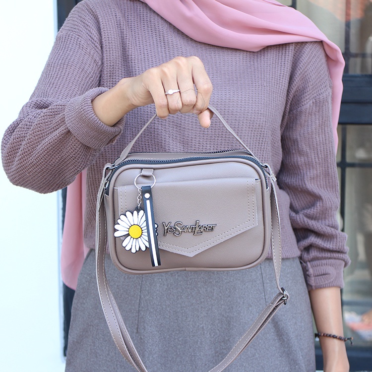 Luna Aura Tas Selempang Mini Wanita YESL Tiga Ruang Slingbag Wanita Korea Tas Wanita Kekinian Tas ootd