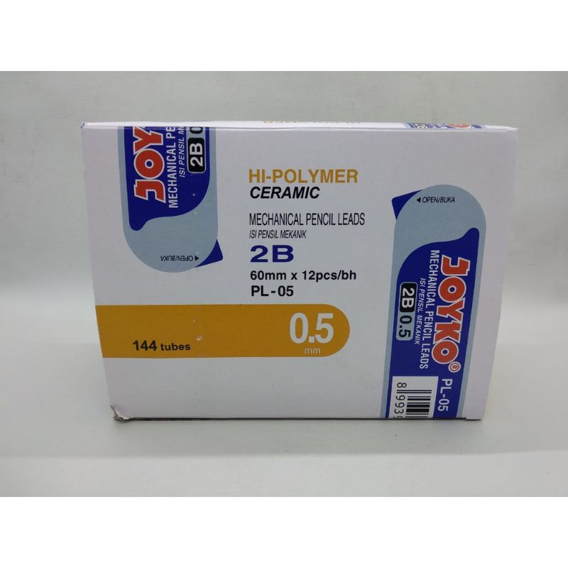 

Mechanical/Mekanikal Pencil/Pensil Leads Joyko 0.5mm 2B PL-05 1pack isi 12tubes