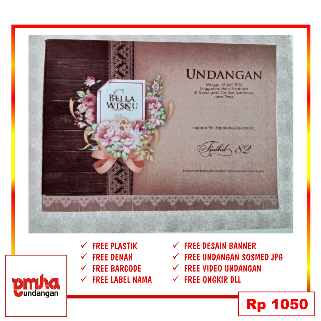 Fadhil 82 Undangan Murah Undangan Nikah Undangan Khitan Blangko Blanko Walimah Wedding