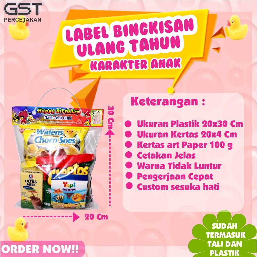 

TAS LABEL ULANG TAHUN / LABEL ULANG TAHUN/ PLASTIK ULANG TAHUN