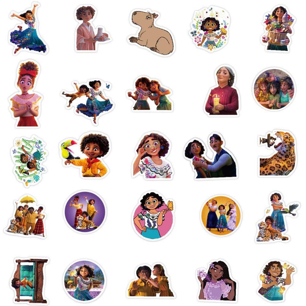 Lanfy Film Encanto Stiker Anime Decals Klasik Scrapbooking Graffiti Stiker Untuk Koper Laptop Fans Koleksi Hadiah Dekorasi Alat Tulis Sticker