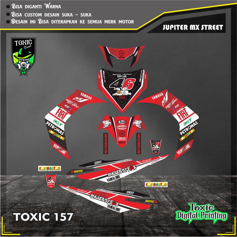 Sticker Decal YAMAHA MIO SPORTY ROSI MERAH PUTIH