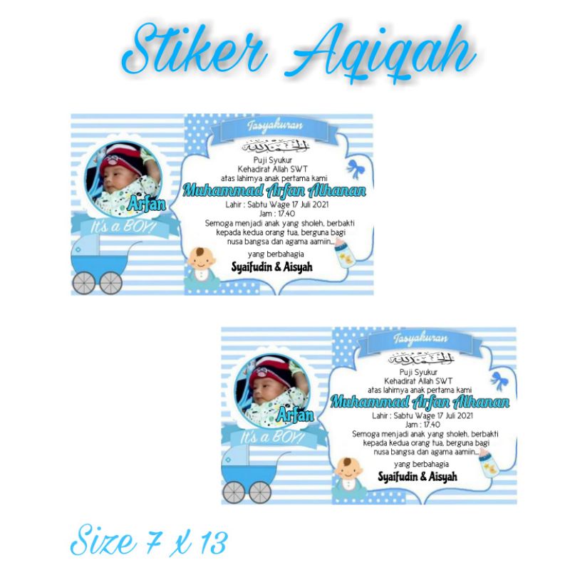 

Stiker Aqiqah stiker nama stiker bayi