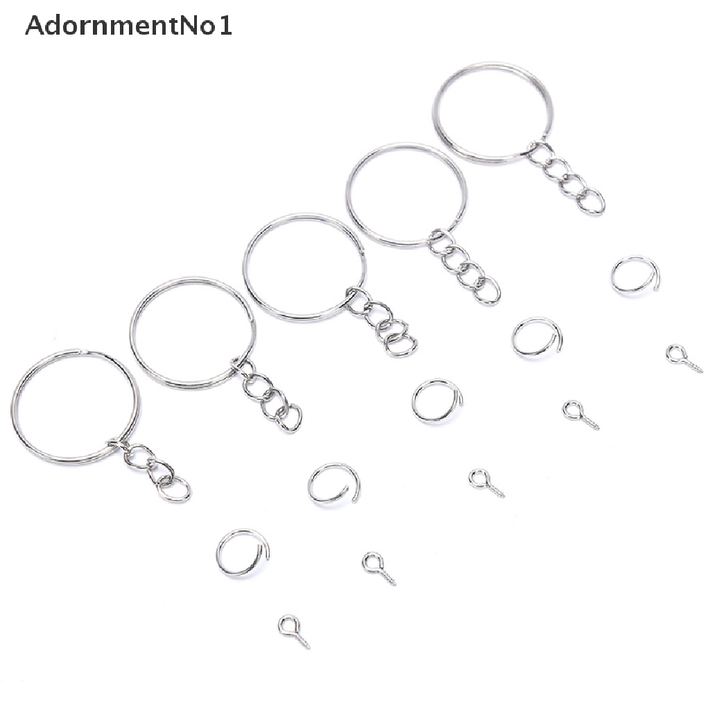 (AdornmentNo1) 150pcs / Set Gantungan Kunci Ring + Sekrup + Pin Mata Untuk Aksesoris DIY