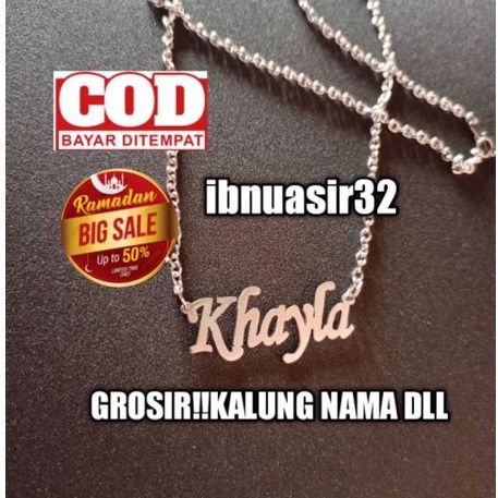 TERMURAH!!!KUALITAS PREMIUM!!kalung ukir Kalung nama titanium anti karat  aksesoris fashion wanita dewasa anak...MAXIMAL 6/8 HURUF YA..TOLONGGG DI PERHATIKAANNNN ...????