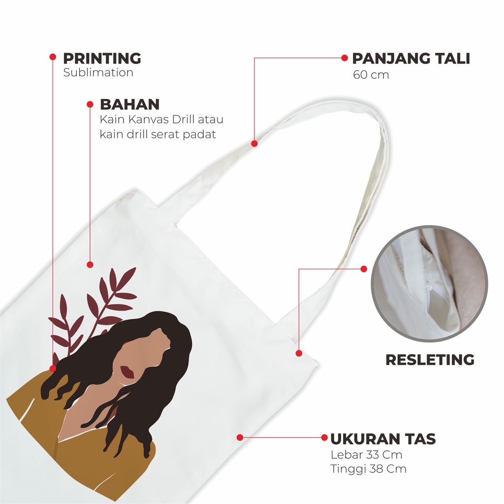 Sevine Totebag Tas Wanita Tote Bag Resleting Drill Nordic Style Nordic - GN