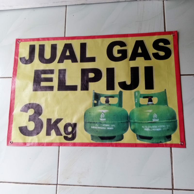 Spanduk Jual Gas Elpiji Bahan Flexy Cina 280 grm