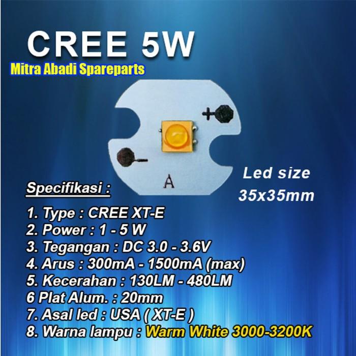 HPL 5W/High Power LED 5 Watt CREE XT-E Warm White diameter 16mm