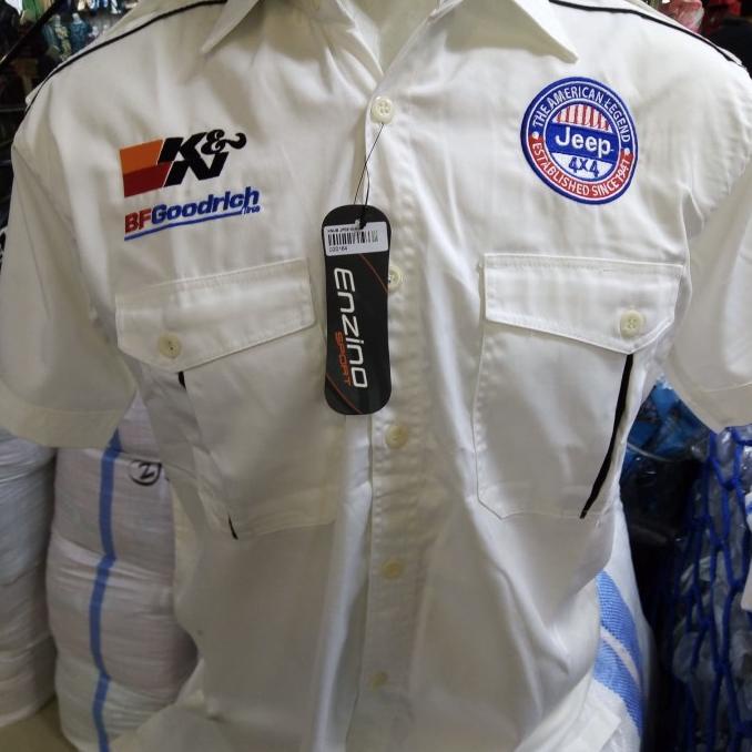 BAJU KEMEJA SERAGAM BORDIR OTOMOTIF JEEP CREAM