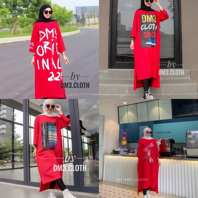 Long Tunik Dm3 Cloth Series RED