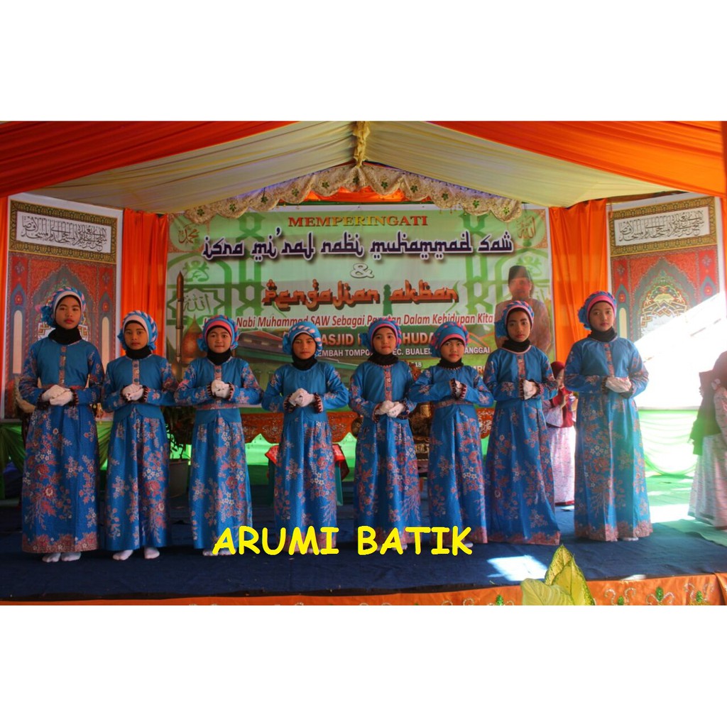 Grosir Seragam Baju Batik Anak Muslim Syari Gamis Long Dress Lomba