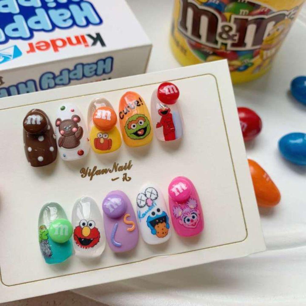 Mxbeauty Stiker Timbul Kuku Anime Gadis Kuku Kecantikan Dekorasi Kuku Salon Kuku 5D Stiker Perekat