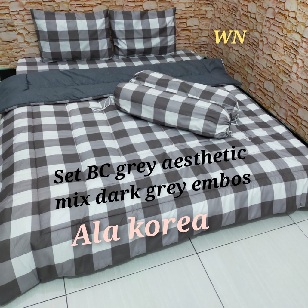 Watygrosir bedcover ala korea aesthetic Sprei set bedcover sprei double size bedcover homemade