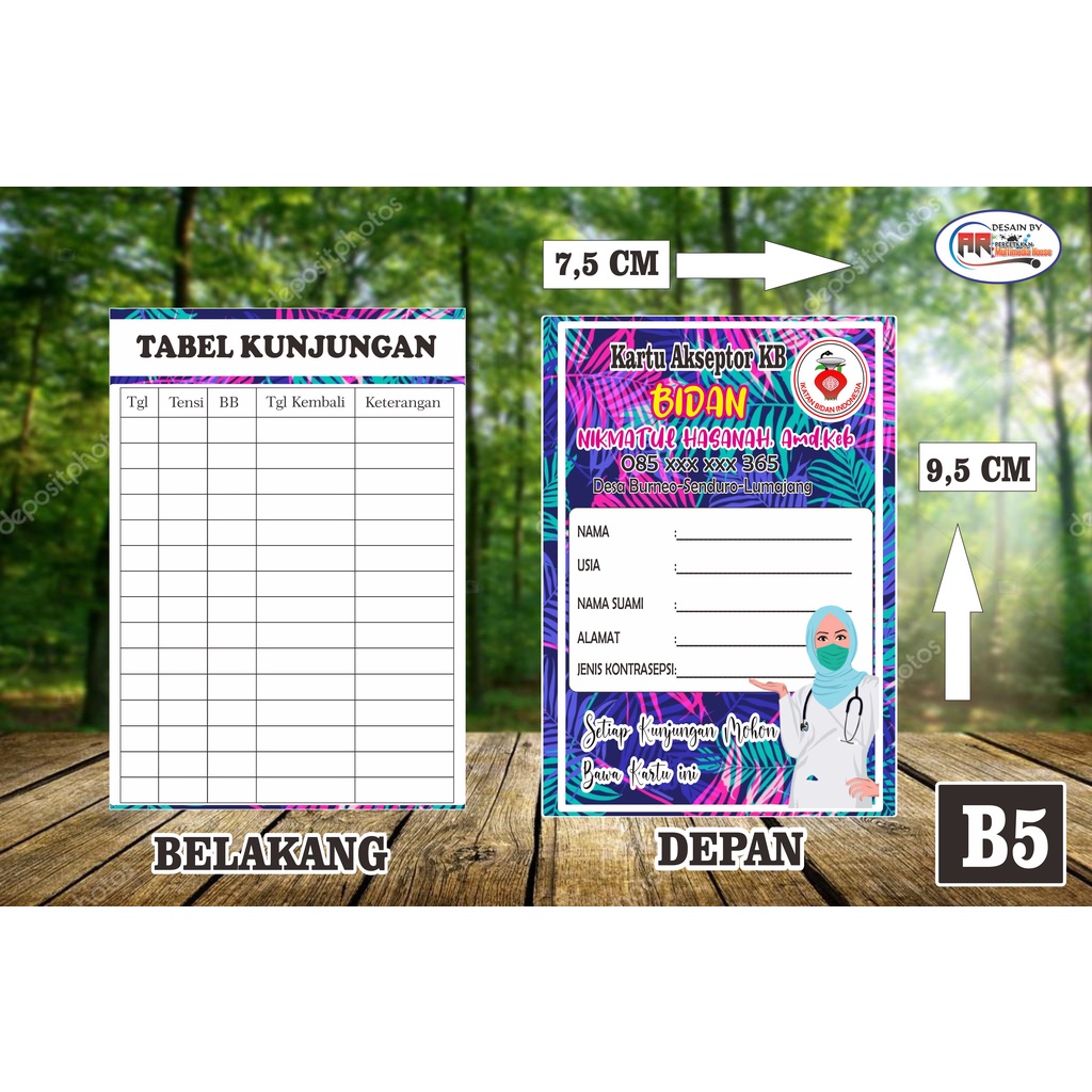 

NEW MODEL Kartu Akseptor KB - Kartu KB - Kartu KB 2 sisi - Kartu KB Bidan (FULL Warna)
