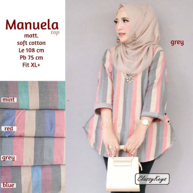 TUNIK - MANUELA TUNIK - BAHAN COTTON - PAKAIAN WANITA - ATASAN WANITA