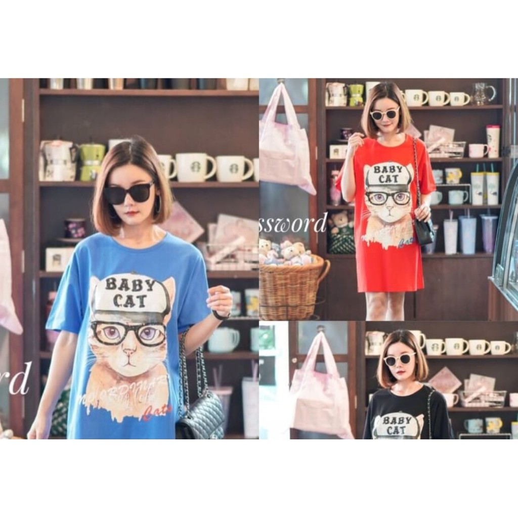 VANILLESHOP - Dress Midi Cattoon IMPORT BKK