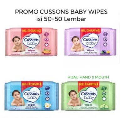 BELI 1 GRATIS 1 Tisu Basah Cussons Baby Wipes 50s  / Promo Tissue Tisu Basah Cusson Baby Wipes