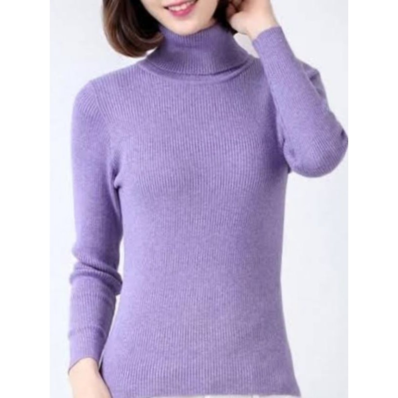 SN - TURTLENECK/LONGNECK sweater rajut wanita ribbed