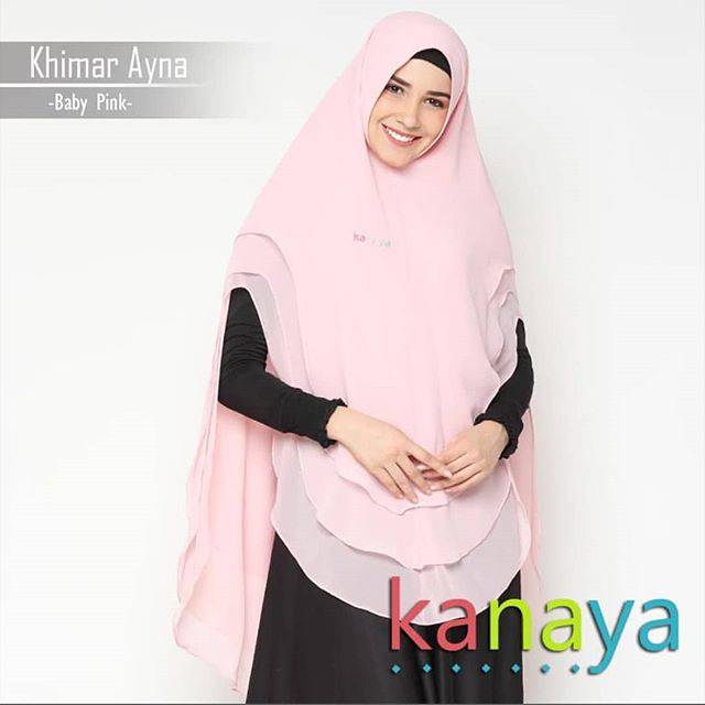 khimar kanaya aina baby pink