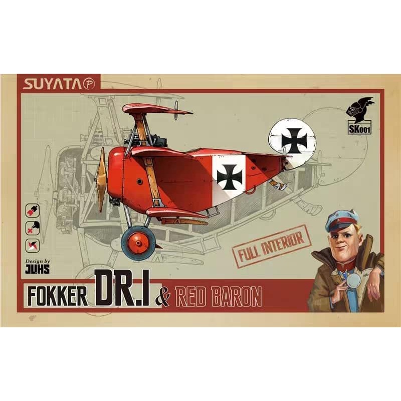 SK-001 SUYATA Egg Plane : Fokker DR.1 & Red Baron w/ interior