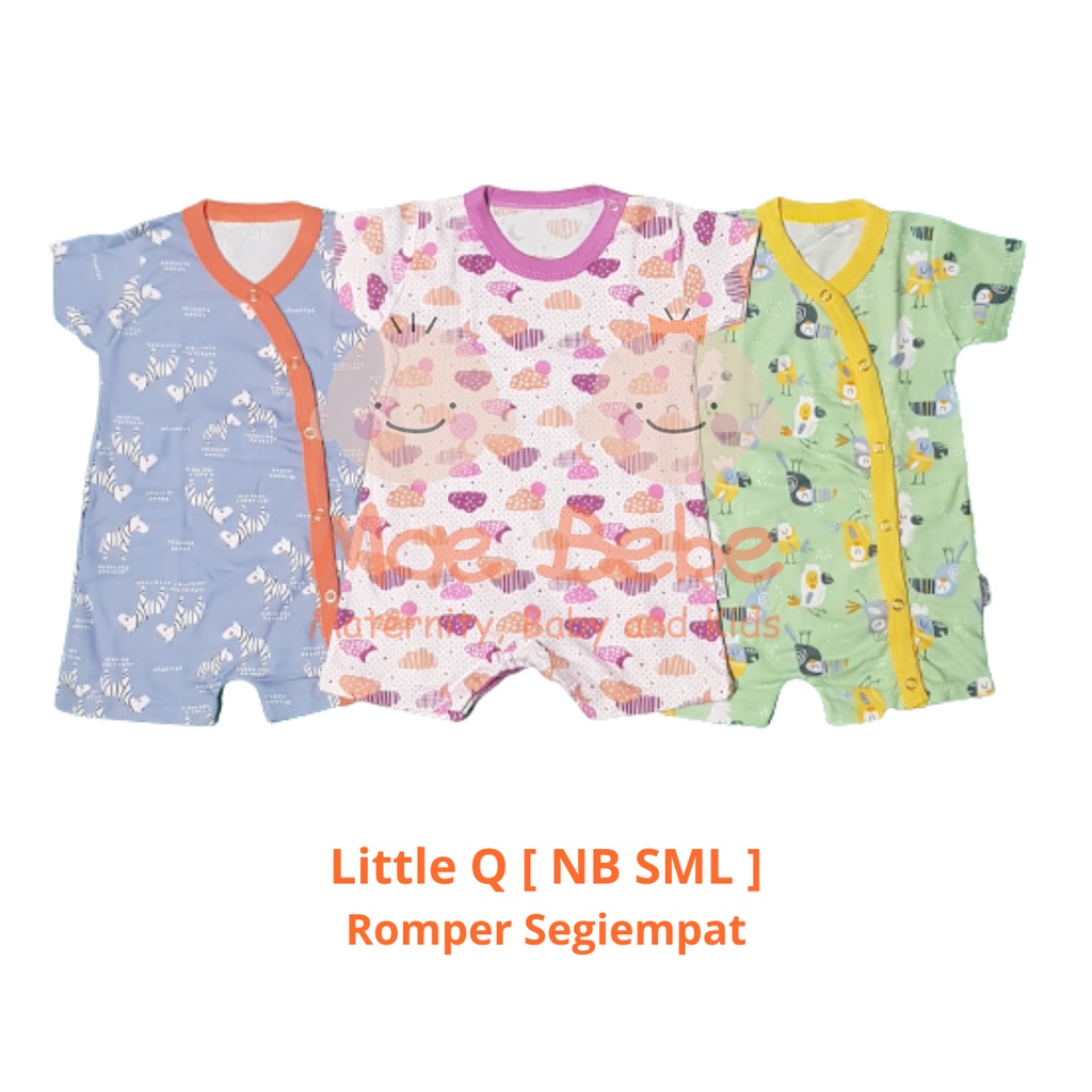 [ Size L ] Little Q Jumper Pendek Segiempat Motif Boy &amp; Girl Mix Isi 3 Pcs