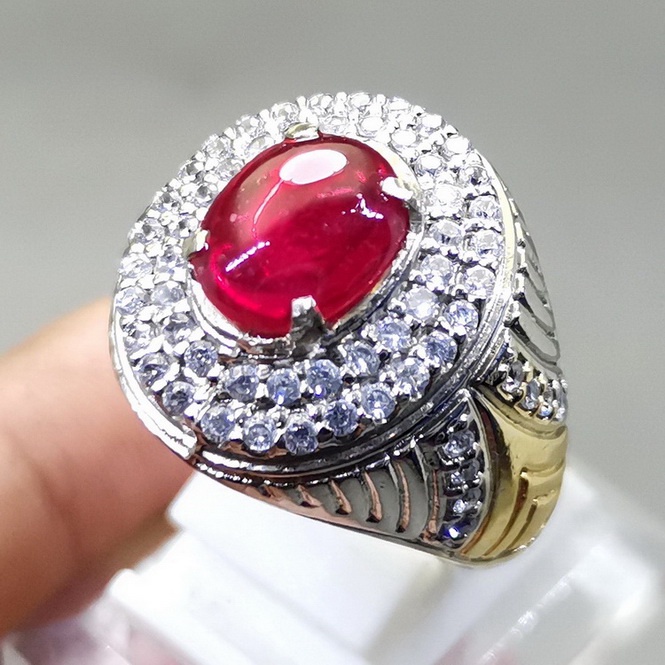Cincin Ruby Merah Delima Asli Bagus