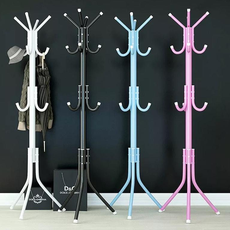 Stand Hanger Gantungan Baju Uk 175cm x 40cm Gantungan Tas dan Topi Coat Rack Bahan Pipa Baja Kuat &amp; Praktis