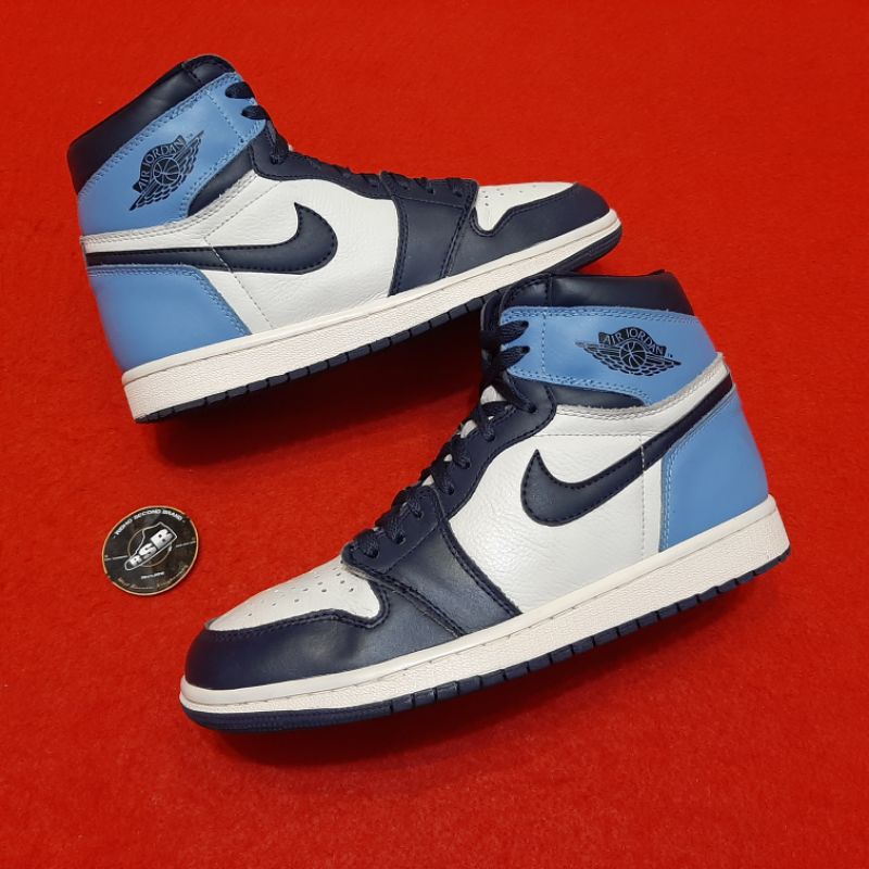 SEPATU AIR JORDAN 1 RETRO HIGH OBSIDIAN SIZE. 41 (SECOND BRAND)
