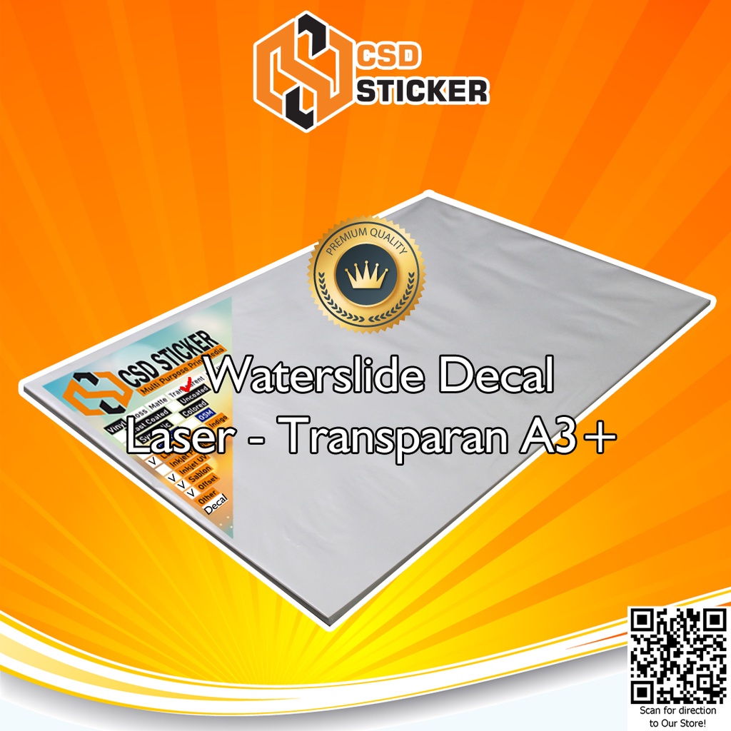 DECAL TRANSPARAN / Waterslide Decal A3+ Clear for Laser Toner Printer Repack isi 25 Sablon Digital Print Custom Satuan