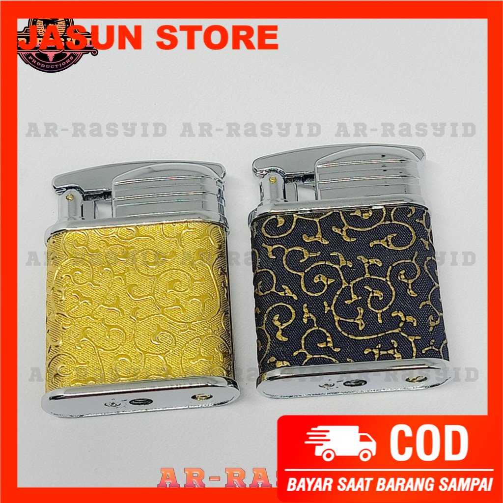 Bisa COD! Korek Api Roda Api Gas Kulit Motif Ornamen Batik 3840