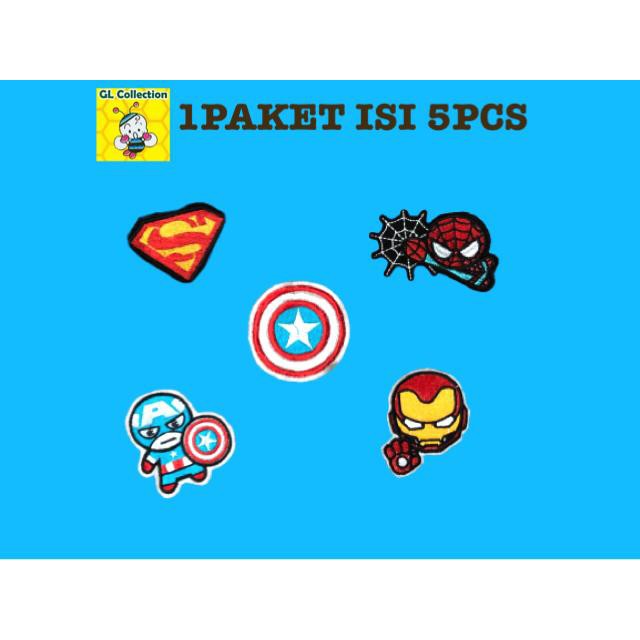 Patch Bordir Jahit Superhero Ironman / Spiderman / Captain America