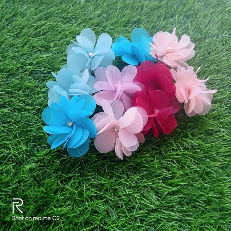 bunga organza/bunga 3d ukuran