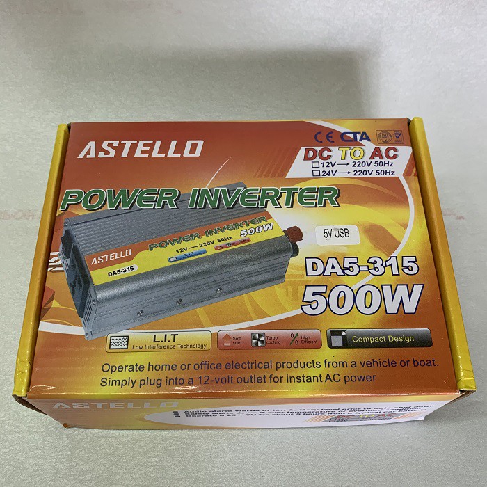 Power Inverter Inveter Astello 500W Watt DC 12V to AC 220V