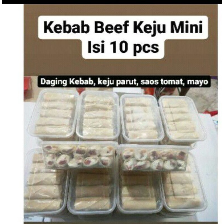 

kebab beef keju mini isi 10 tidak pedas