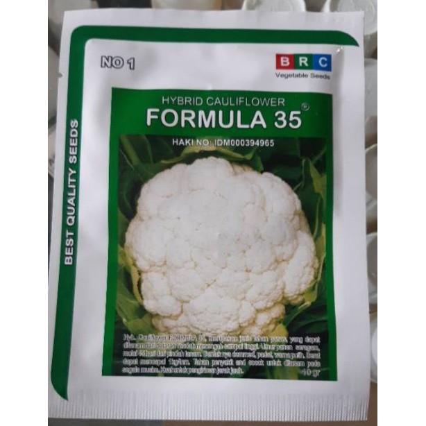 Benih Kembang Kol Formula-35 isi 10 gr Bibit Bunga Brungkul Brokoli Putih BRC
