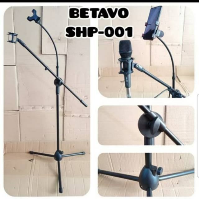 STAND MICROPHONE LANTAI BETAVO SHP001 PLUS HOLDER HP STANDING MIC