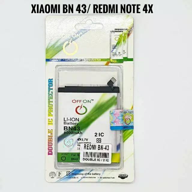 Baterai Batre Double Power OFFON Xiaomi BN43 BN 43 Redmi Note 4X Sanpdragon Original Battery Batere