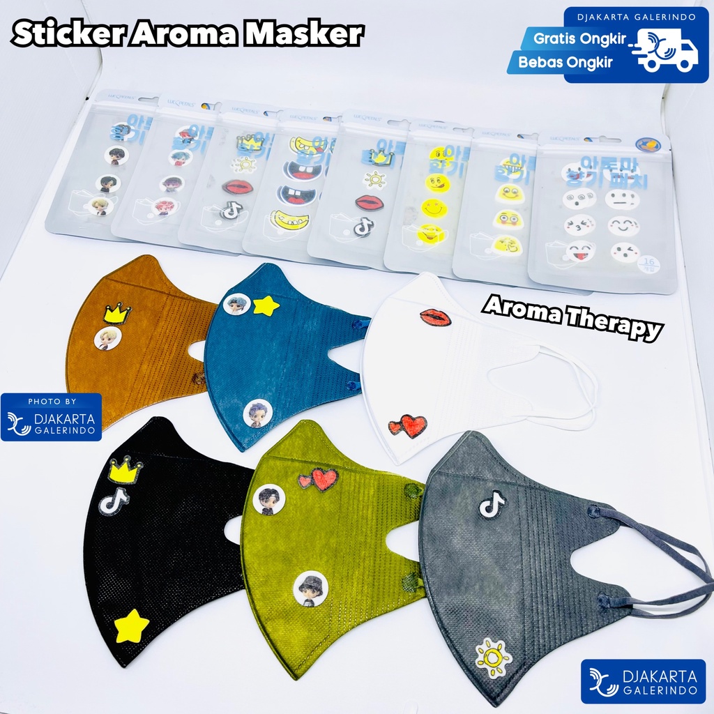 Stiker Aroma Masker / Sticker Masker / Masker Patch / Aromaterapi Pengharum Masker isi 16Pcs