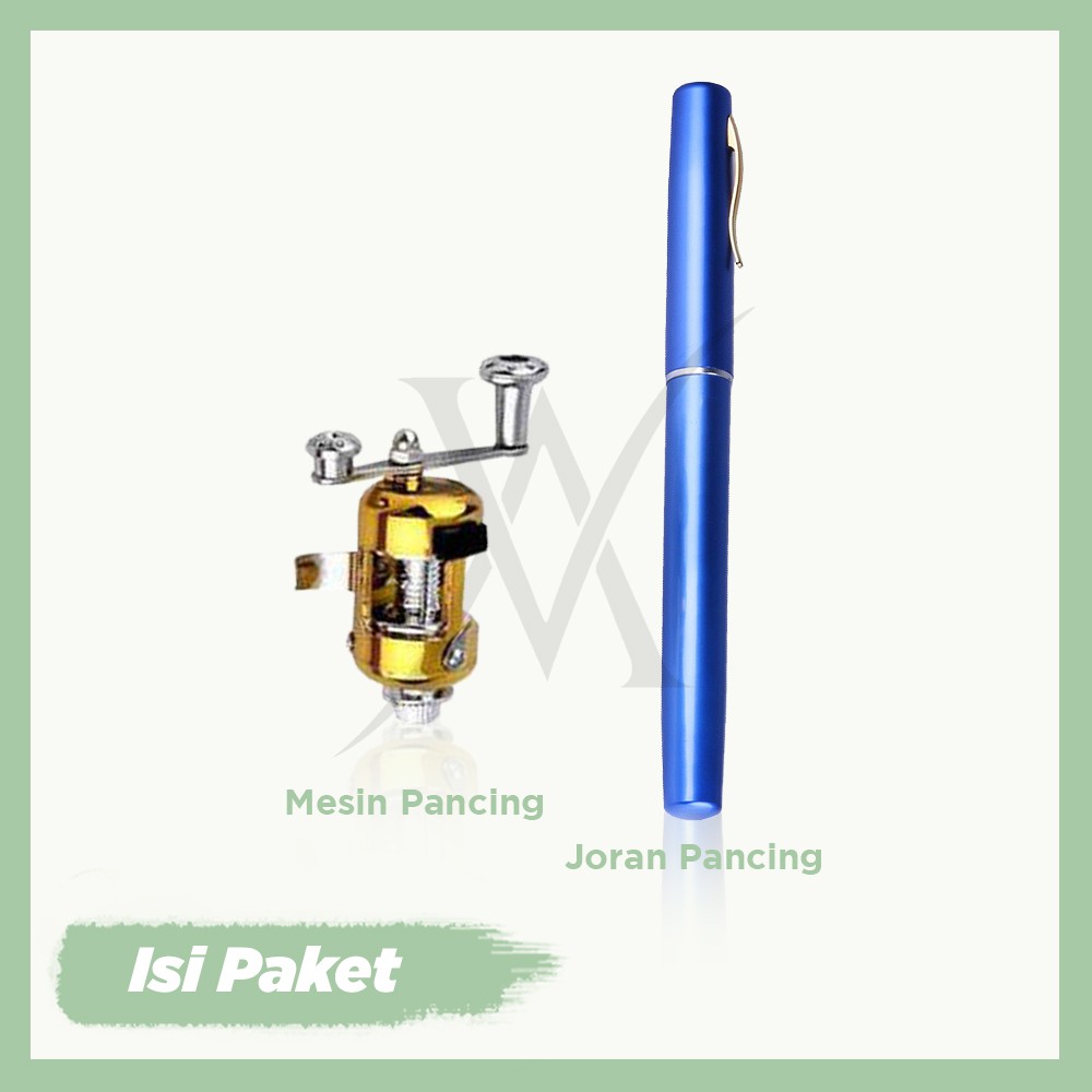Joran Pancing Pulpen Free Reel Kecil Pancingan Pulpen Mini Fishing Rod Pen Portable Import Original Bergaransi - SANUS.ID-5