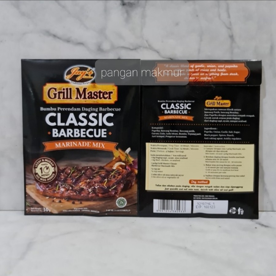 

bumbu steak grill master - classic barbeque marinade mix jays 30 gr